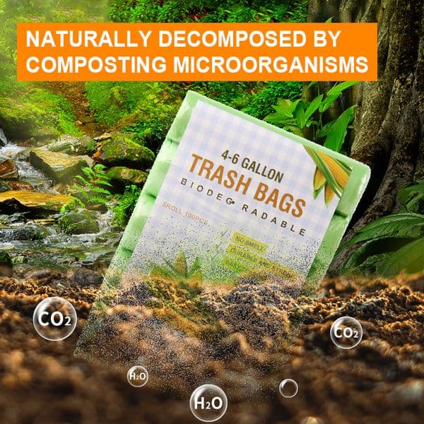 100pc Biodegradable Garbage Bags Breakpoint Garbage Bags Strong Rubbish Bags Wastebasket Liners Bags For Kitchen Bathroom Office