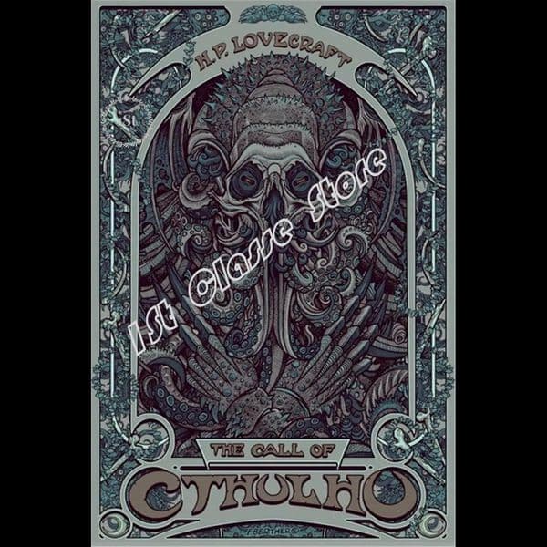 HP Lovecrafts Cthulhu Abstract Canvas Wall Art Nordic Style Home Decor Poster for Living Room