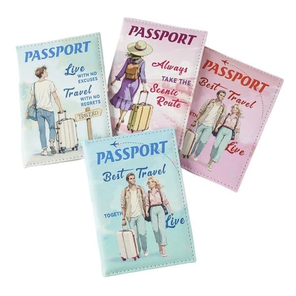 2025 New UV Color Print Couple Passport Cover Passport Holder Flight Ticket Holder Passport Wallet Travel Wallet ID Card Holder