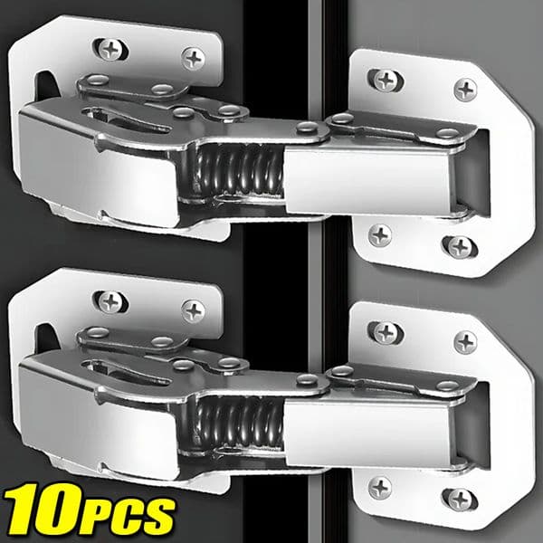 2-10pcs Cabinet Hinge 90 Degree 3in No-Drilling Hole Cupboard Door Hydraulic Hinges Soft Close With Screws Furniture Hardware