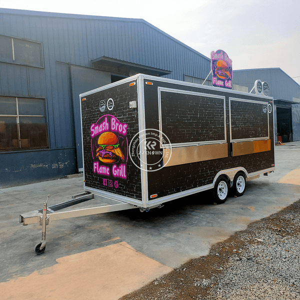 Outdoor Catering Trailer Food Truck Mobile Coffee Fast Food Bakery Food Trailer Crepe Ice Cream Carts Kebab Food Truck Fully Equipped