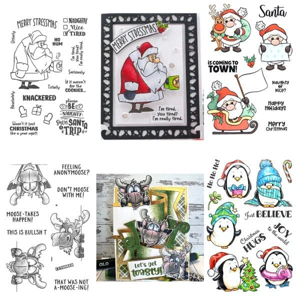 Santa Claus Clear Stamps And Cutting Dies Christmas Cute Penguins and Reindeer DieCut Stamp Set For DIY Scrapbooking Card Making