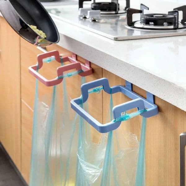 1 /2Pcs Hanging Trash Bag Rack Garbage Bag Rack Rubbish Bag Storage Rack Holder Portable Cabinet Trash Rack Kitchen Gadgets