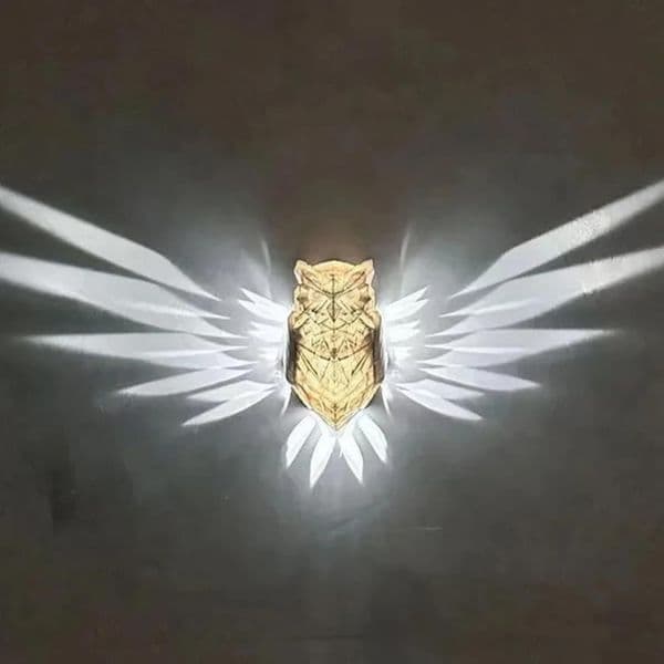 Owl Bird 3D Wall Light Art Decoration Resins Sculpture Battery Operated Sconce Wall Lamp for Home and Office Decoration