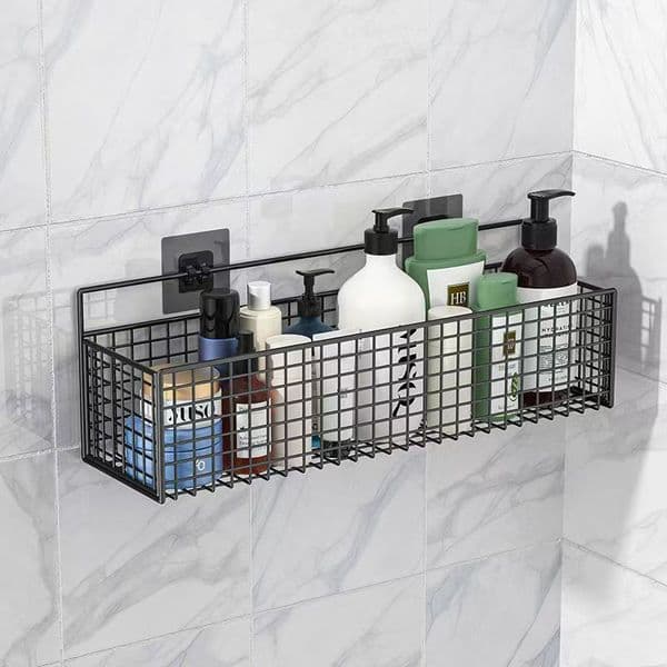 Iron Hanging Bathroom Storage Rack - No Drilling Required