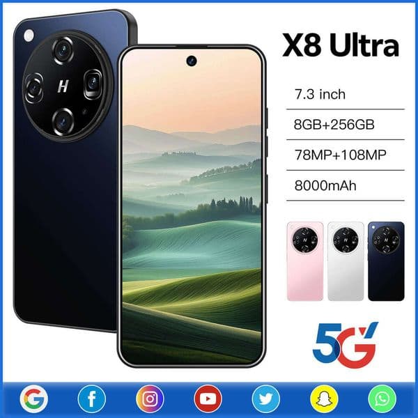 A2 I15 I16 5G I15 I16 5G New model x8 ultra version true 4g high-end 7.3inch large screen Android smartphone 3+16