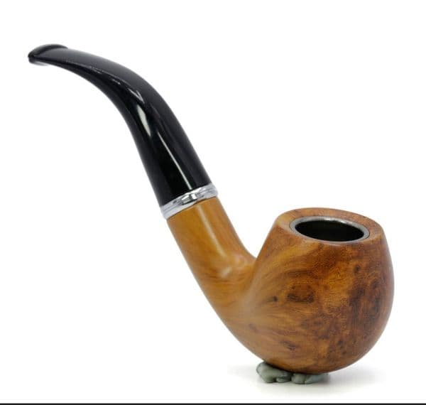 Smoking Pipes New wood grain color tobacco pipe, old-fashioned traditional metal smoke pot