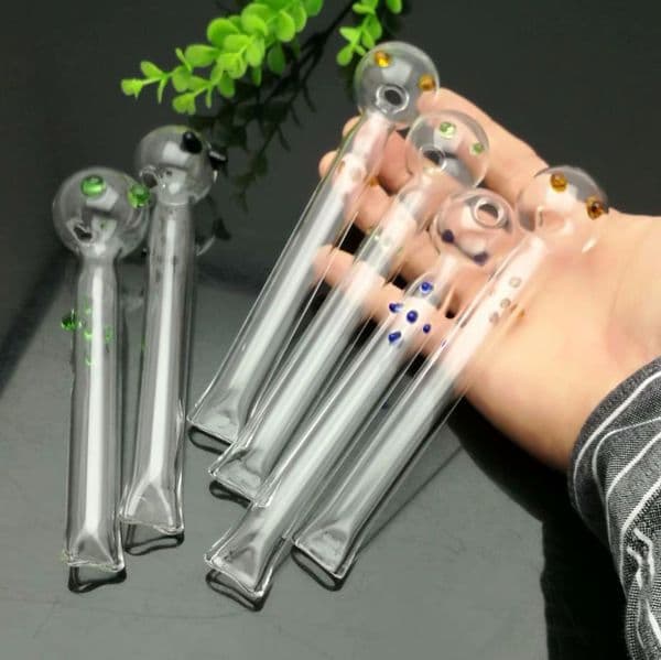 Smoking Pipes New Coloured Spotted Flat-mouthed Pipes Glass Bongs Glass Smoking Pipe