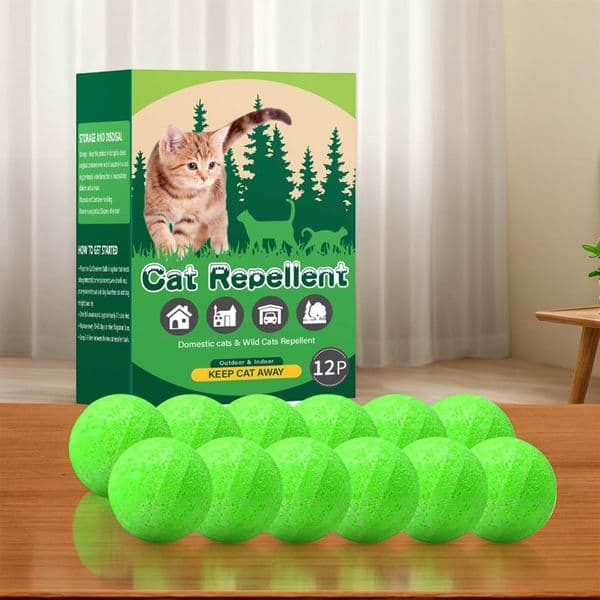 12 Pack Cat Deterrent Outdoor Indoor Natural Peppermint Oil Cat Deterrent Ball Dog Repellent Keep Cats Off Lawn Yard Garden