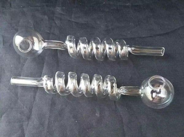 Transparent spiral pot Wholesale bongs Oil Burner Pipes Water Pipes Glass Rigs Smoking