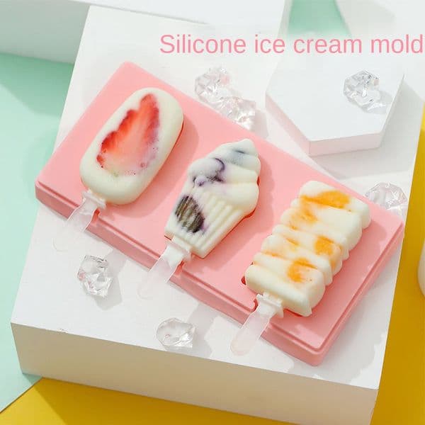 Platinum Silicone Popsicle Molds with Leakproof Lids 8 Themes DIY Ice Cream Maker Non-Toxic Reusable Ice mould Baking Tools