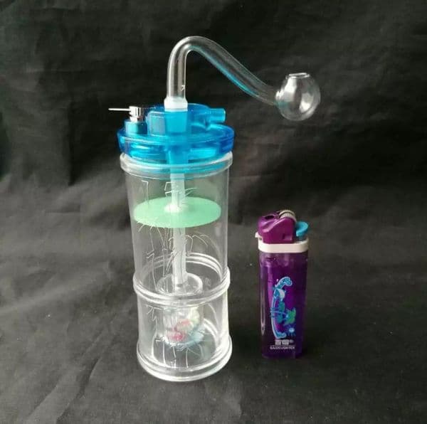 Acrylic Clapboard filtration Bamboo Hookah Wholesale Glass Bongs Accessories, Glass Water Pipe Smoking, Free Shipping