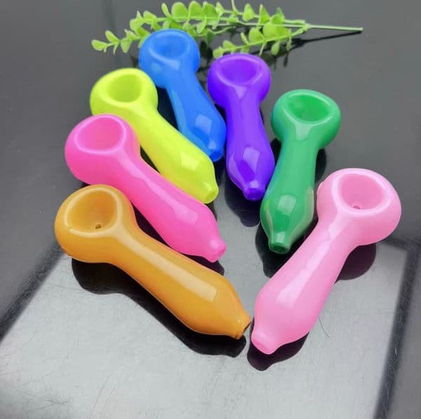 Glass Pipes Smoking Manufacture Hand-blown hookah New Colorful Big Head Glass Pipe, Multi color Hot Selling