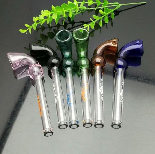 The latest color curved dolphin printed glass pipe Wholesale Bongs Oil Burner Pipes Water Rigs Smoking