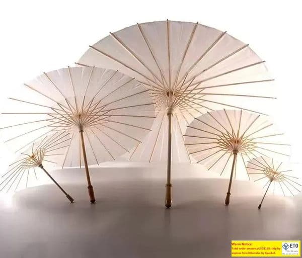 Bridal Wedding Parasols White Paper Umbrellas Beauty Items Chinese Mini Craft Umbrella Diameter 52cm LL