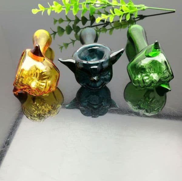 European and American popular pipes with sharp ears and colored glass Great Pyrex Glass Oil Burner Pipe Thick oil rigs glass water pipe