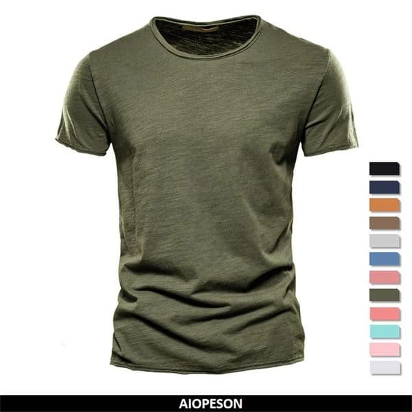 100% Cotton Men T-shirt Casual Soft Fitness Summer Thin T-shirts Mens Home Clothes O-Neck Short Sleeve Soild T Shirt for Men 250715