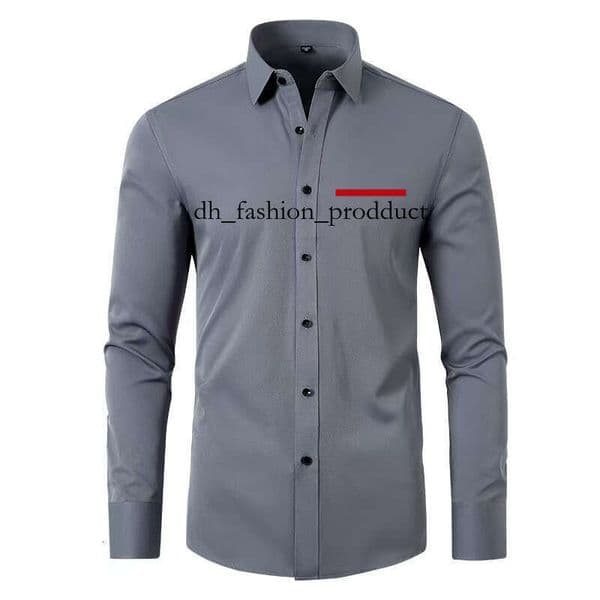 praded Designer men's shirt classic prafa men's long sleeved padel T-shirt men's polo shirt men's business casual shirt luxurious fabric simple style bf2