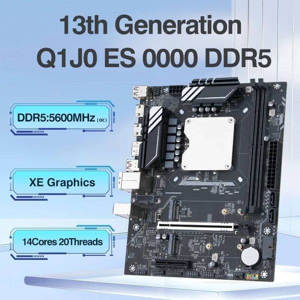 M-ATX DIY Desktop Motherboard CPU Combo 13th Core Interposer Kit Q1J0 ES 0000 14C20T DDR5 RAM Gaming PC Gamer Computer placa mae