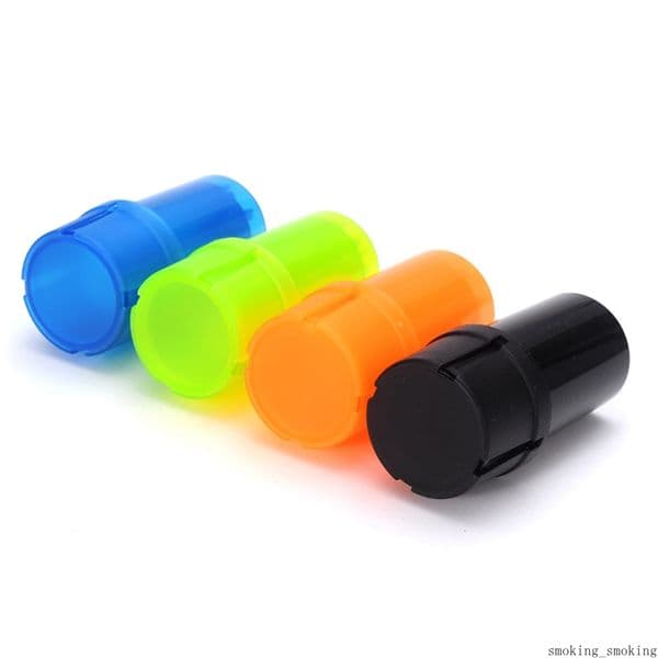 Plastic 2 in 1 Tobacco Grinder Bottle Style Crusher Herbal Herb Spice Grinding Crusher Airtainer Storage Container Case Multifunction