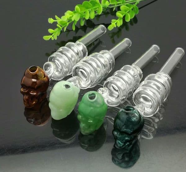 Smoking Pipes Multi-circle wire skull cooker Glass Bongs Glass Smoking Pipe Water Pipes Oil Rig Glass