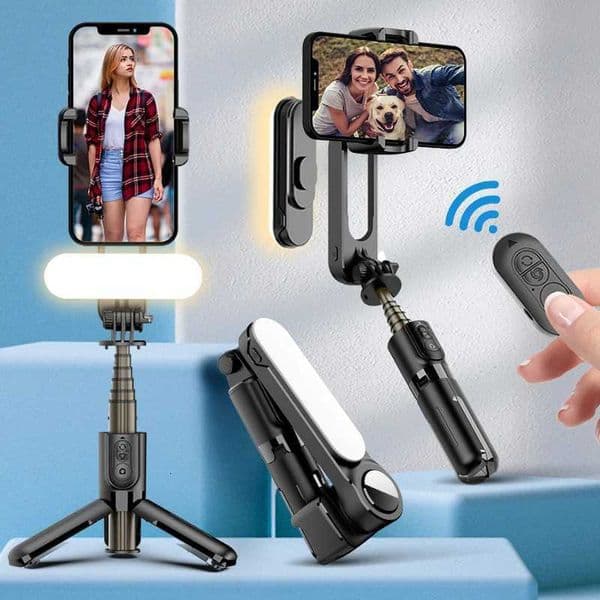 Gimbal Stabilizer Selfie Stick Tripod with Fill Light Wireless Bluetooth for iPhone 13 Cell Phone Smartphone X250719
