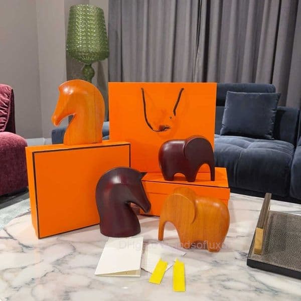 European Style Luxury Ornament Lucky Elephant Pony Handmade Lacquer Surface Living Room Study Desktop Paperweight Model Room Decoration