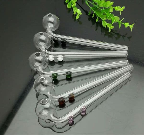 Smoking Pipes Coloured Double-fulcrum Long Bending Pot Glass Bongs Glass Smoking Pipe