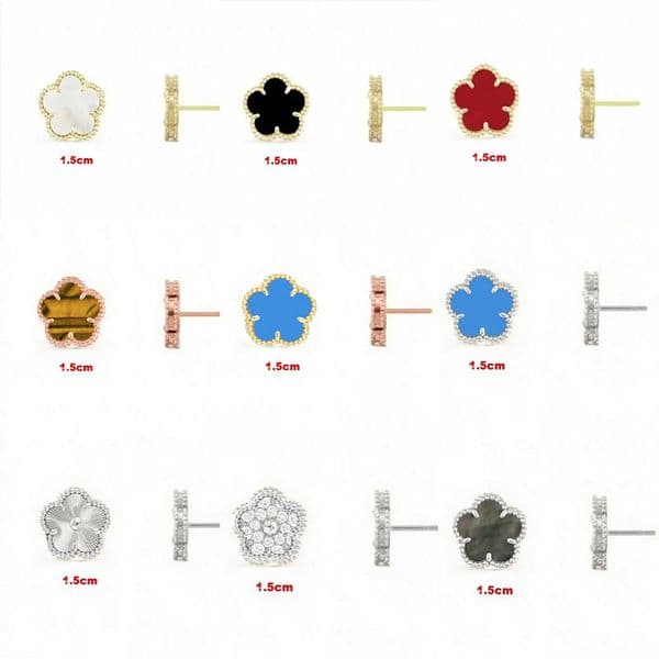 Classic single flower clover earrings fashion brand mother shell women's earrings stainless steel designer jewelry