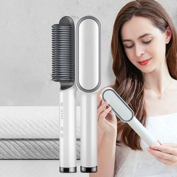 Hair Straightener Brush Ring Hair Straightener Comb Straightening Brush for Women with Splint Comb Electric Heating Comb Strai 250717