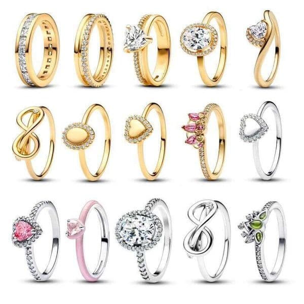 2025 New Pink Heart Double Band Rings for women Fit for Birthday Gift Fashion Single Rings for women gifts wholesale free shipping