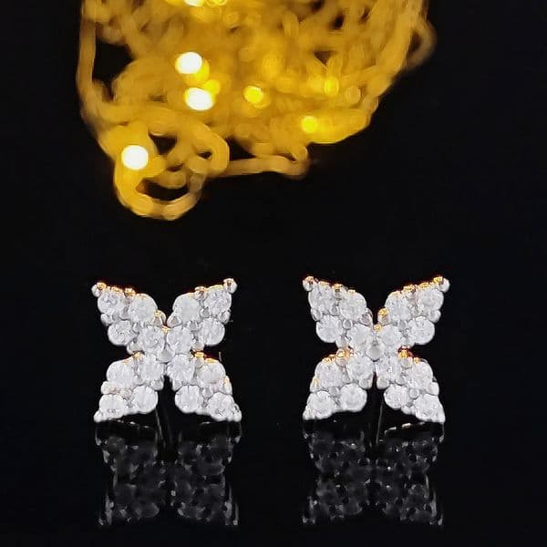 Silver - Tone Stud Earrings With Rhinestone Accents Charming Party Jewelry And Gift For Her High Quality And Sparkling Jewelry