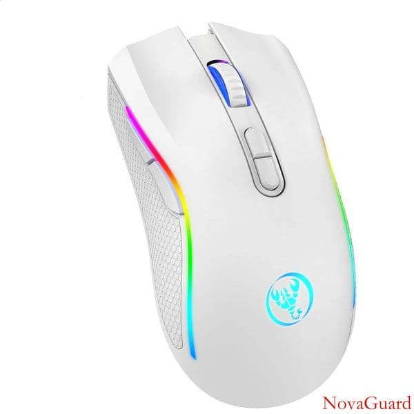 HXSJ T69 2.4G Wireless Mechanical RGB Gaming Ergonomic 7 Programmable Buttons 4800DPI Mouse Suitable for Office Gamer 240810