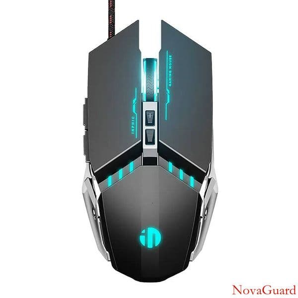 inphic PW2 Gaming 4000 DPI Adjustable USB Wired Silent Mouse With Colorful Breathing Light For PC Laptop Games