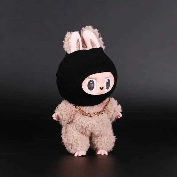 4 Lababubu Big Into Energy Series Clothes Doll Funny Head Cover Mask Gold Necklace Travel Style Kid Toy For Lababubu Ropa X2507231