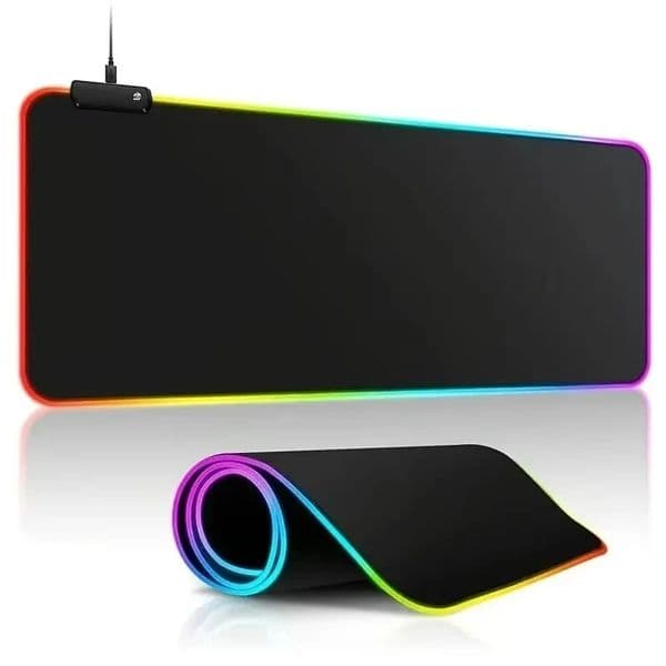 LED Light Mousepad RGB Keyboard Cover Desk-mat Colorful Surface Mouse Pad Mice Mat Waterproof Multi-size Computer Gamer Esports Mouse Pad