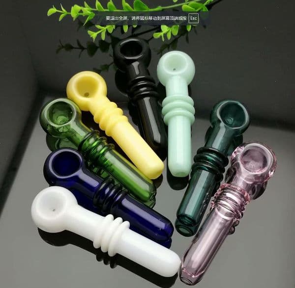 Glass Pipes Smoking Manufacture Hand-blown hookah Colored 3-wheel glass pipe
