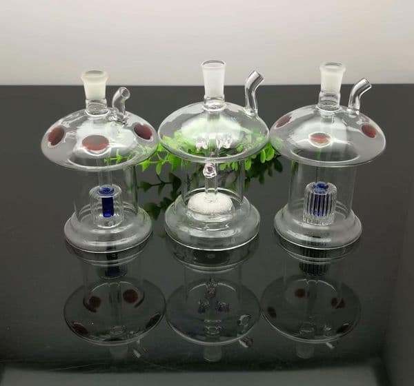 Glass Pipes Smoking Manufacture Hand-blown hookah Hot selling color dot mushroom style glass hookah bottle