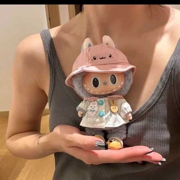 17cm Labubu Cute Mini Plush Doll Skirt Hat Only Doll Clothes Outfit Accessories Clothing DIY Kid Gift Kawaii Doll Clothes Girl Toys X250723