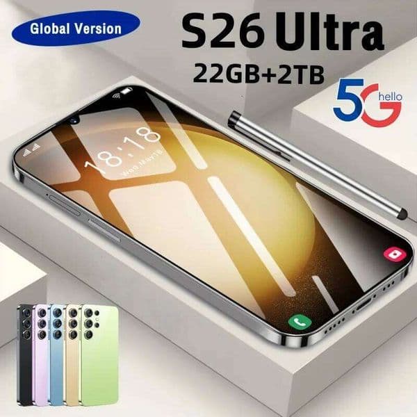 HOT 2025 New S26 Ultra Original Intelligent 5G Card Dual Standby Android 13 System Global Version Phones 8000Mah Battery