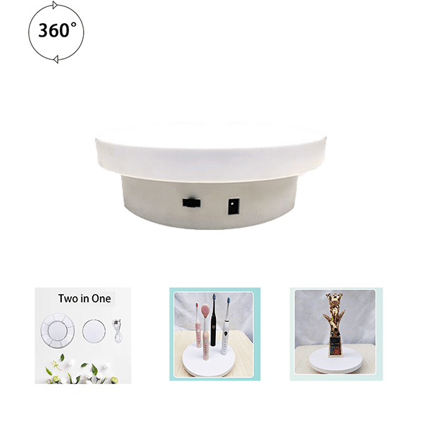 1 pcs 14cm 5.5in white Mini AI AutomaticElectric turntable rotating display stand Live broadcast turntable