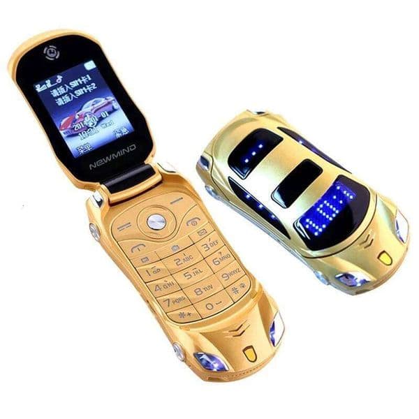 Original Newmind F15 Unlocked Flip Mobile 2G GSM Dual Sim Mini Sport Car Model Cell Phone With Camera Flashlight Telephone
