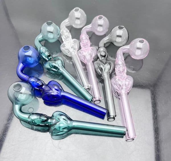 Glass Bowl Pipes Male Joint Smoking Pipes bongs Hot selling elongated large bubble curved pot beauty glass pipe