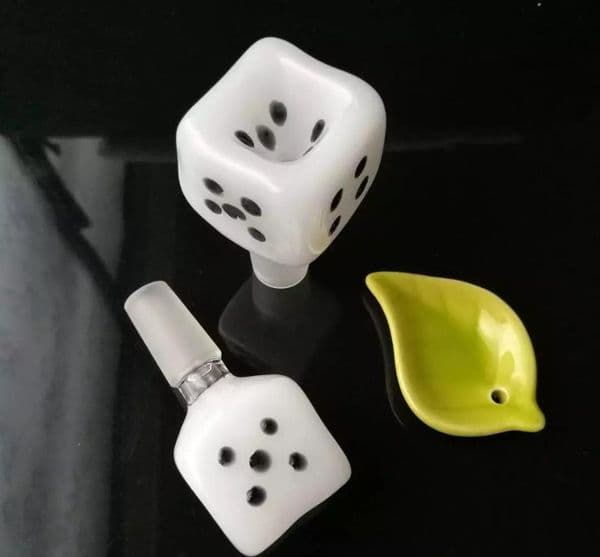 White jade dice bubble head Wholesale Glass Hookah, Glass Water Pipe Fittings