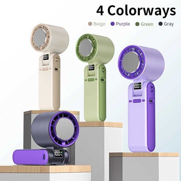 2025 New Semiconductor Refrigeration Ice Pack Handheld Electric USB 12500RPM 100 Speed Turbo Violent Folding Neck Fan R250725