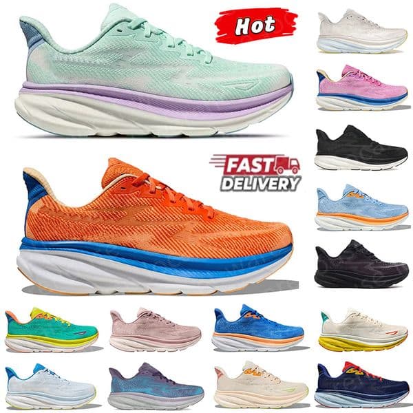 Clifton 9 Womens Designer running shoes for men women cyclamen vibrant orange Airy Blue Anthracite hiking shoe breathable mens Trainers outdoor Sports shoe