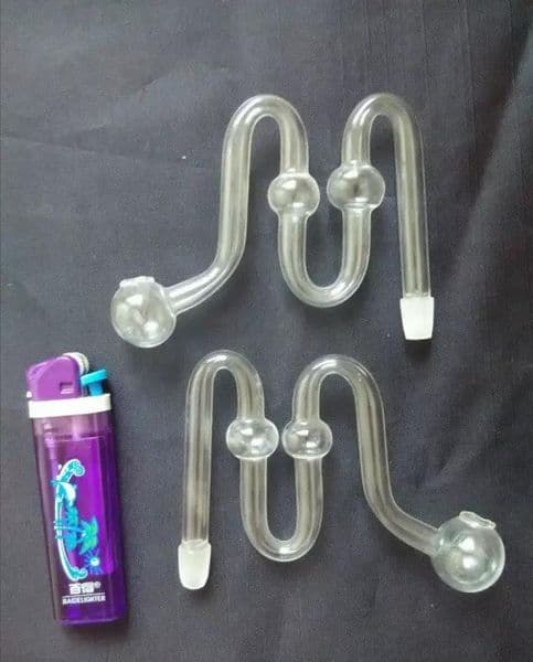 Transparent double guns burning pots glass bongs accessories , Unique Oil Burner Glass Pipes Water Pipes Glass Pipe Oil Rigs Smoking with Dr