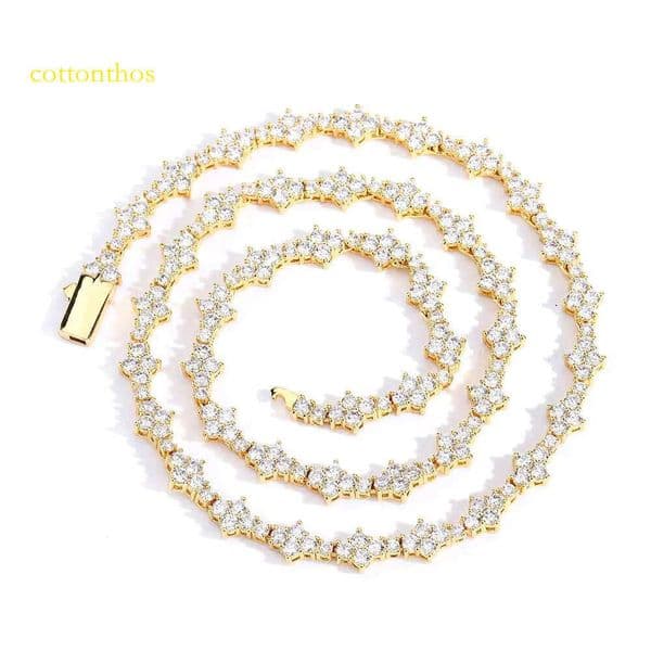 NUOYA 6.5mm Hip Hop Jewelry Sier Plated for Women Bling Dia Tennis Chain Necklace