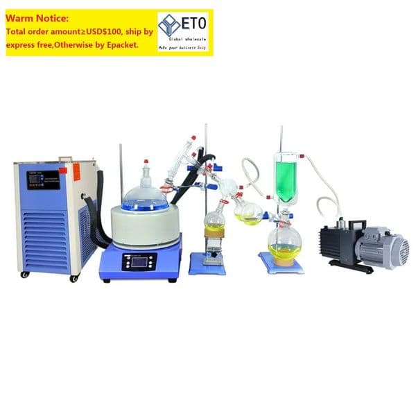 wholesale ZZKD Lab Supplies Laboratory 5L Short Path Distillation Kit with 5L/-10°C Cooling Chiller and Vacuum Pump for CBD ZZ