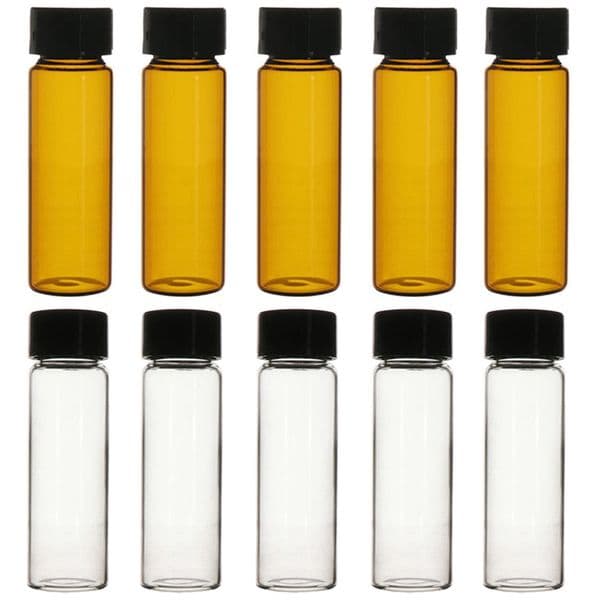 15ml Clear Glass Vials with Screw Caps Sample Vials Liquid Leak-Proof Clear Bottles with Lids for Solid Liquid Powder Reagent Storage